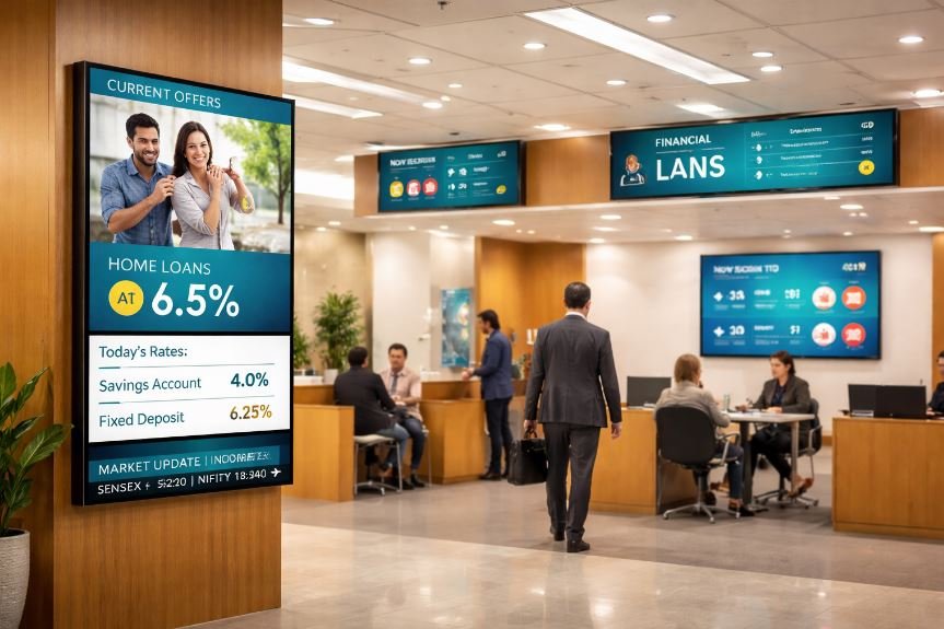 Advantages of Digital Signage in Banks